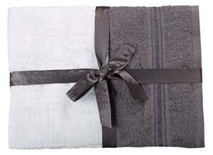 XPOSE® Dárkové balení ručníků ARIEL - tmavě šedé/bílé 4ks