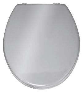 Leskle šedé WC sedátko Wenko Prima, 41 x 38 cm