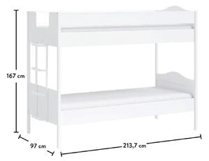 Dětská patrová postel 90x200cm II Ema - bílá