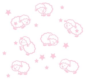 FUGU Počítání oveček Barva: světlle růžová 426, Rozměr: 7x ovečka cca 22x17 + hvězdičky