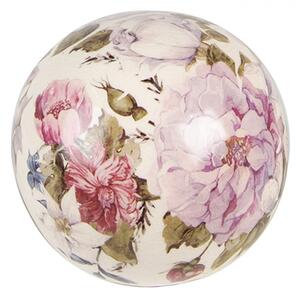 Keramická dekorační koule s květy Lovely Flowers S – 9x8 cm