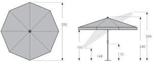 Doppler SUNLINE NEO 2 m – naklápěcí slunečník : Desén látky - 840