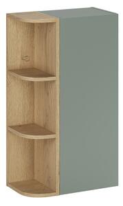 Comad Závěsná koupelnová skříňka Aster 45 cm zelená/dub cremona