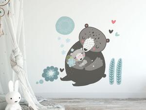 FUGU Přemístitelné eko samolepky - Máma a mimi medvídě Rozměr: velikost S medvědi 31 x 39 cm, celý motiv cca 56 x 43 cm