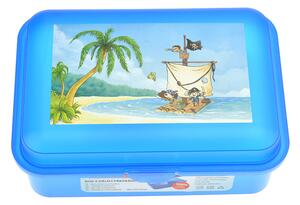TVAR Box s dělící přepážkou 180 x 130 x 70 mm, piráti, modrá