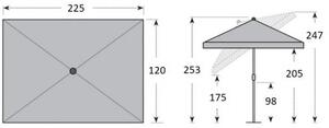 Doppler SUNLINE WATERPROOF 225 x 120 cm – naklápěcí slunečník : Desén látky - 827