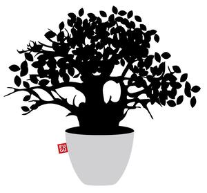 FUGU Samolepka na zeď-Bonsai Barva: černá 070, Druhá barva: zelená 062, Rozměr: bonsai 38x35 cm