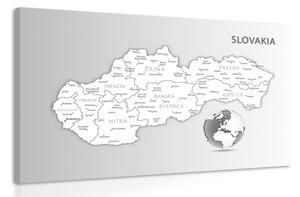 Obraz čiernobiela mapa Slovenskej republiky