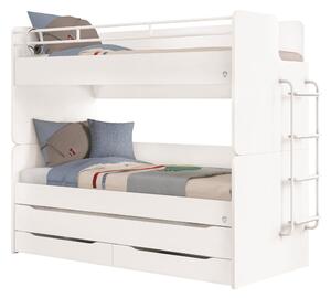 Čilek Patrová postel White pro 3 děti 90x200 cm s úložným prostorem (žebřík)