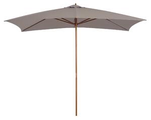 Zahradní slunečník Outsunny 295x200 cm s dřevěným sloupem, bambusovými žebry a kladkovým systémem, voděodolný, obdélníkový, ideální na terasu nebo zah
