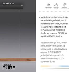 Paul Neuhaus LED závěsné svítidlo PURE-MOTO-RISE elektricky nastavitelná výška + šířka / dotykové 2700-5000K dub/černá perleť, d.200cm