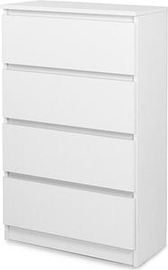 Krásná moderní komoda se 4 zásuvkami, sideboard, skříň: bílá