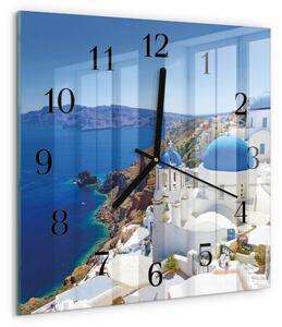 Skleněné hodiny na stěnu Santorini zskc-30x30-00175940