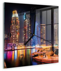 Skleněné hodiny na stěnu Horizont zskc-30x30-00175964
