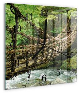Skleněné hodiny na stěnu Lanový most zskc-30x30-00176019