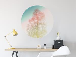 FUGU Dekorace na zeď eko kruh - Sleeping tree - rainbow Rozměr: Malý kruh 41 cm
