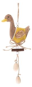 Žlutá dřevěná velikonoční závěsná dekorace Dakls Duckie