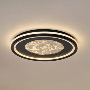 Lucande LED stropní svítidlo Tillian, černá/zlatá, 50 cm, stmívatelné, stmívatelný, Černá, Obývací pokoj / jídelna, kov, Moderní