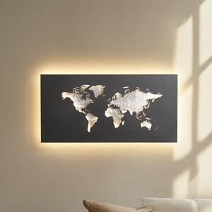 Lucande LED nástěnné světlo World, antracit/stříbrná, 60 cm x 30, Černá, Obývací pokoj / jídelna, kov, Moderní