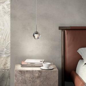 Kdln LED závěsné světlo Dew, chromové, 1 žárovka, Ø 11 cm, stmívatelný, Chrom / stříbro, Kuchyň, Sklo, Design