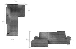 Moderní rohová sedačka Trango, bílá / šedá Roh: Orientace rohu Pravý roh