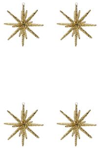 Vánoční ozdoba Spike Large Brown Glitter – set 4 ks