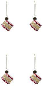 Vánoční ozdoba Tambur Red Gold – set 4 ks