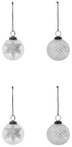 Vánoční ozdoba Snowi Clear Silver – set 4 ks