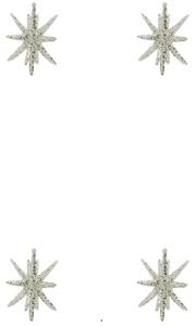 Vánoční ozdoba Spike Small Silver Glitter – set 4 ks