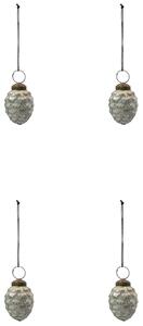 Vánoční ozdoba Cone Antique Silver – set 4 ks