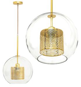 Toolight - závěsná skleněná lampa APP555-1CP 25cm, zlatá, OSW-08748