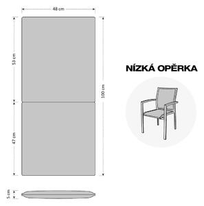 Doppler SPOT 24 nízký - polstr na židli a křeslo 100 x 48 x 5 cm káro terakota