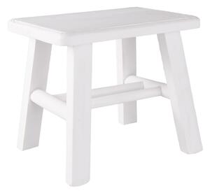Bílá dřevěná stolička s patinou - 26*20*23 cm