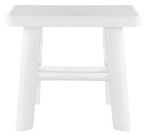 Bílá dřevěná stolička s patinou - 26*20*23 cm