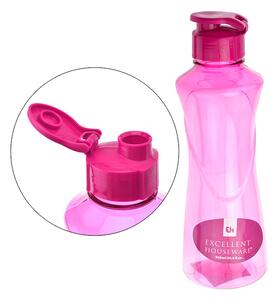 Excellent Houseware Sportovní lahev na vodu 0,9l s krytem a nápitkem - Růžová