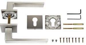 Dveřní kování RICHTER Garda (NIMAT) - BB klika-klika otvor pro obyčejný klíč/Matný nikl