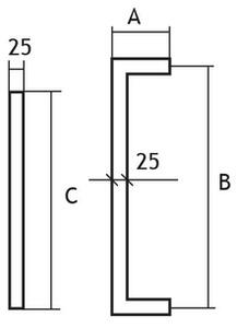 Madlo EUROLATON pro skleněné a dřevěné dveře - 78250350 (nerez) - 375 mm (rozteč 350 mm)