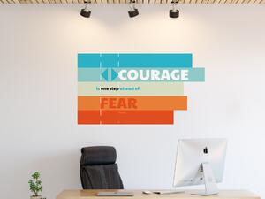 FUGU Courage blue - přelepovací plakát do kanceláře Rozměr: S: (š x v) 60 x 33 cm