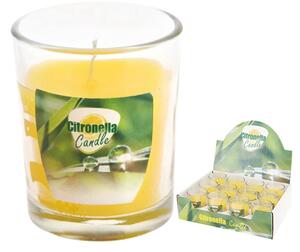 Citronella svíčka proti komárům ve skle 7x8 cm, vosk 130 g