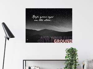 FUGU Keep your eyes on the sky - přemístitelný plakát do kancelare grey Rozměr: M: (š x v) 80 x 59 cm