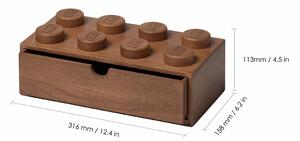 Dřevěný stolní box 8 se zásuvkou, více variant - LEGO Barva: dub - tmavě mořený