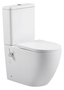 Erga Siena, WC kombi mísa 620x380x820 mm, Rimless + funkce bidetu + toaletní sedátko, bílá lesklá, ERG-V03-SIENA-RIM-BID-WH