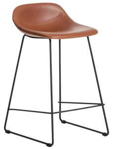 Kave Home Koňakově hnědá koženková barová židle Zahara 65 cm II