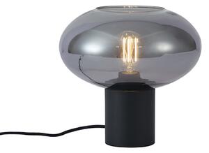 Designová stolní lampa černá s kouřovým sklem - Umbrella