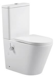 Erga Tina, WC kombi mísa 620x365x820 mm, Rimless + funkce bidetu + toaletní sedátko, bílá lesklá, ERG-V03-TINA-TO2-BID-WH