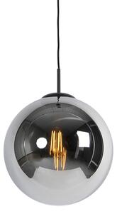 Chytré závěsné svítidlo černé s kouřovým sklem 30 cm vč. Wifi ST64 - Pallon