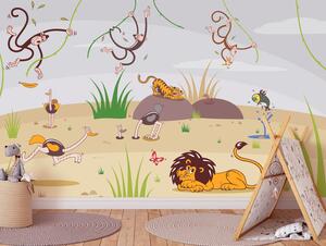 FUGU Na safari - dětská tapeta Materiál: Digitální eko vlies - klasická tapeta nesamolepicí