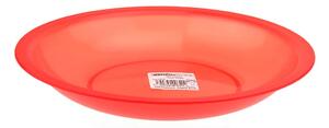 Plastový hluboký opakovaně použitelný talíř TVAR (23x3,5cm) - Červený