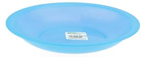Plastový hluboký opakovaně použitelný talíř TVAR (23x3,5cm) - Modrý
