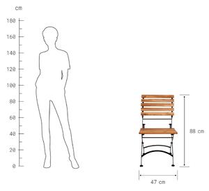 PARKLIFE Skládací židle - hnědá/černá